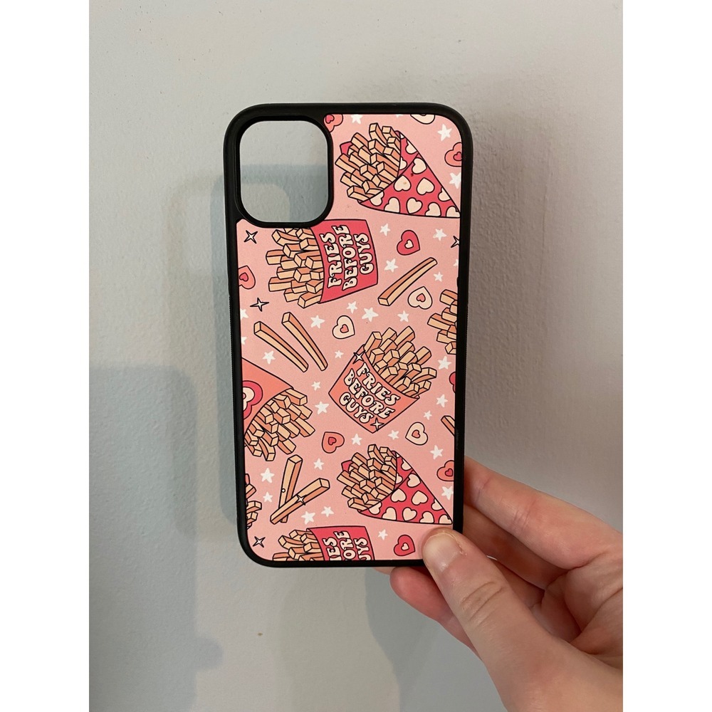 Phone Case iPhone 11 Unisex Pink Fries Before Guys Graphic Hearts Grip Bumper